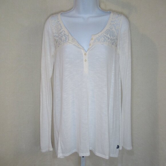 Abercrombie & Fitch Lace Detail Long Sleeve Top | Size XS - Picture 1 of 10